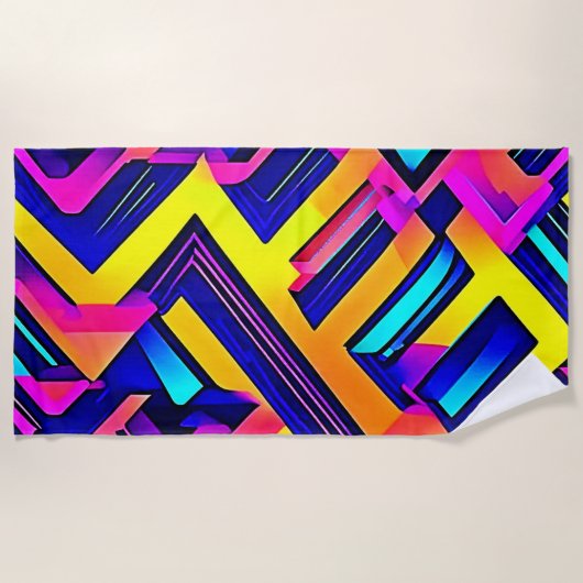 Lebhafte Abstrakte Kunst: Energie entfesselt Strandtuch (Vorderseite)