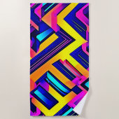 Lebhafte Abstrakte Kunst: Energie entfesselt Strandtuch (Vorderseite)