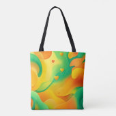 Lebhafte Abstrakte Kunst im Herzen Tasche (Rückseite)