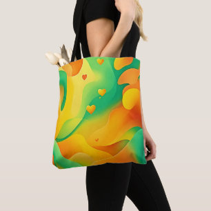 Lebhafte Abstrakte Kunst im Herzen Tasche