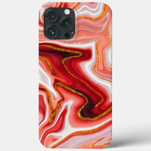 Lebhafte Abstrakte Kunst in Rot und Gold Case-Mate iPhone Hülle (Rückseite)