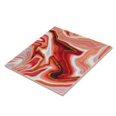 Lebhafte Abstrakte Kunst in Rot und Gold Fliese (Seite)