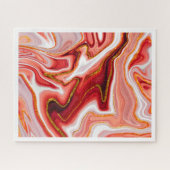 Lebhafte Abstrakte Kunst in Rot und Gold Puzzle (Horizontal)