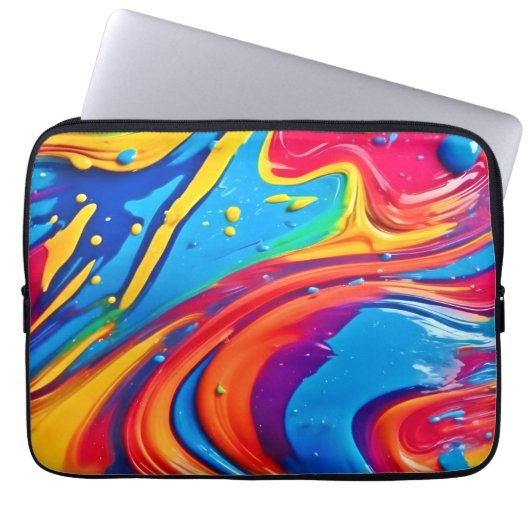 Lebhafte Abstrakte Kunst Laptopschutzhülle (Vorderseite)