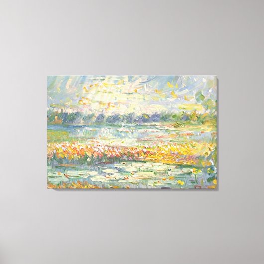 Lebhafte Abstrakte Küstenlandschaft Impressionist Leinwanddruck (Vorderseite)