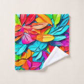 Lebhafte Abstrakte Leaf Art Badhandtuch Set (Waschlappen)