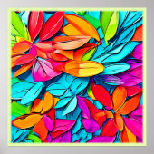 Lebhafte Abstrakte Leaf Art Poster (Vorne)