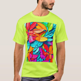 Lebhafte Abstrakte Leaf Art T-Shirt