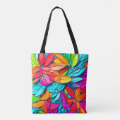 Lebhafte Abstrakte Leaf Art Tasche (Rückseite)