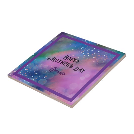 Lebhafte Abstrakte Lila Keramik Tile Fliese (Seite)