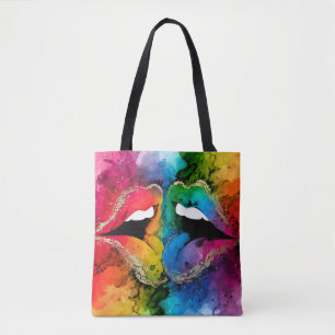 Lebhafte Abstrakte Lippen Tasche