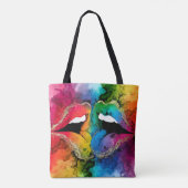Lebhafte Abstrakte Lippen Tasche (Rückseite)