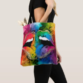 Lebhafte Abstrakte Lippen Tasche (Von Nahem)