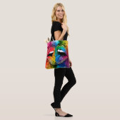 Lebhafte Abstrakte Lippen Tasche (Am Model)