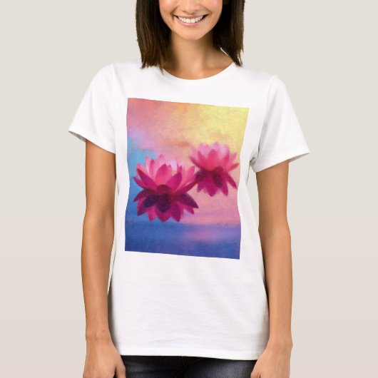 Lebhafte Abstrakte Lotus-Blume T-Shirt (Vorderseite)