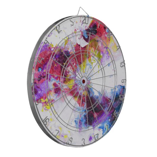 Lebhafte Abstrakte Malerei Dartscheibe (Vorderseite Links)