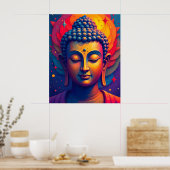 Lebhafte Abstrakte Moderne Buddha Malerei Poster (Küche)
