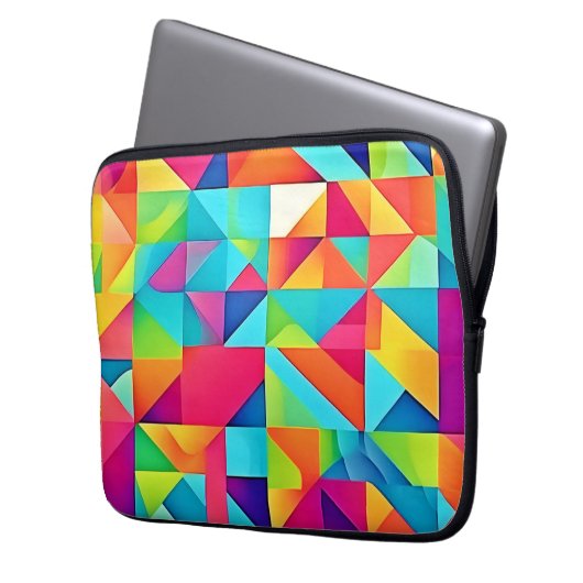 Lebhafte Abstrakte Muster Laptopschutzhülle (Vorderseite Links)