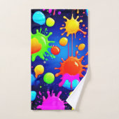 Lebhafte Abstrakte Paint-Explosion Badhandtuch Set (Handtuch)