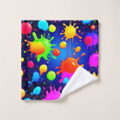 Lebhafte Abstrakte Paint-Explosion Badhandtuch Set (Waschlappen)