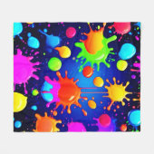 Lebhafte Abstrakte Paint-Explosion Fleecedecke (Vorderseite (Horizontal))