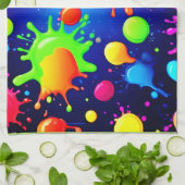 Lebhafte Abstrakte Paint-Explosion Geschirrtuch (Gefaltet)