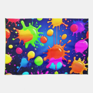 Lebhafte Abstrakte Paint-Explosion Geschirrtuch