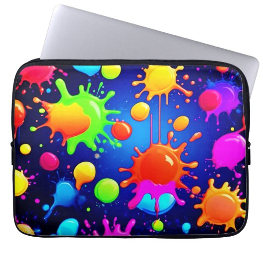 Lebhafte Abstrakte Paint-Explosion Laptopschutzhülle (Vorderseite)