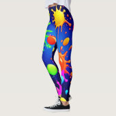 Lebhafte Abstrakte Paint-Explosion Leggings (Links)