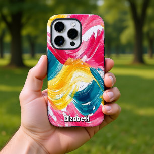 Lebhafte Abstrakte Pinselstriche iPhone 16 Pro Hülle