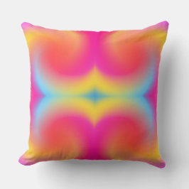 Lebhafte, Abstrakte Rosa Gelb Blau Swirl Kunst Kissen