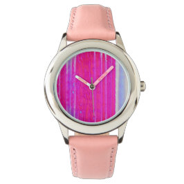 Lebhafte Abstrakte Rosa und Lila Streifen Kunst, D Armbanduhr