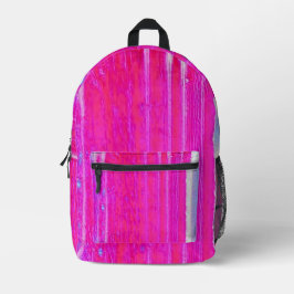 Lebhafte Abstrakte Rosa und Lila Streifen Kunst, D Bedruckter Rucksack