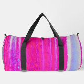 Lebhafte Abstrakte Rosa und Lila Streifen Kunst, D Duffle Bag (Rückseite)