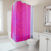 Lebhafte Abstrakte Rosa und Lila Streifen Kunst, D Duschvorhang (Beispiel)