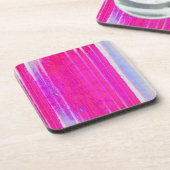 Lebhafte Abstrakte Rosa und Lila Streifen Kunst, D Getränkeuntersetzer (Linke Seite)