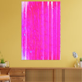Lebhafte Abstrakte Rosa und Lila Streifen Kunst, D Leinwanddruck (Insitu (Wohnzimmer))