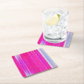 Lebhafte Abstrakte Rosa und Lila Streifen Kunst, D Rechteckiger Pappuntersetzer (Vor Ort)