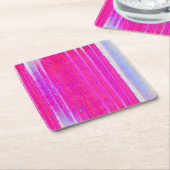 Lebhafte Abstrakte Rosa und Lila Streifen Kunst, D Rechteckiger Pappuntersetzer (angewinkelt)
