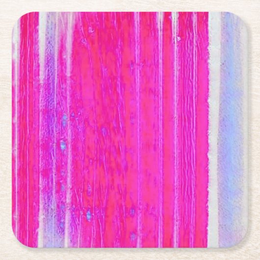 Lebhafte Abstrakte Rosa und Lila Streifen Kunst, D Rechteckiger Pappuntersetzer (Vorderseite)