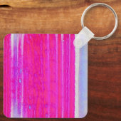 Lebhafte Abstrakte Rosa und Lila Streifen Kunst, D Schlüsselanhänger (Rückseite)
