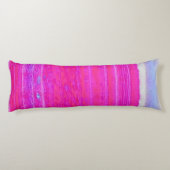 Lebhafte Abstrakte Rosa und Lila Streifen Kunst, D Seitenschläferkissen (Rückseite)