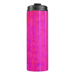 Lebhafte Abstrakte Rosa und Lila Streifen Kunst, D Thermosbecher