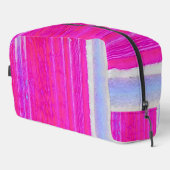 Lebhafte Abstrakte Rosa und Lila Streifen Kunst, D Waschbeutel (Rechte Ecke)
