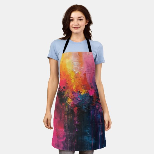 Lebhafte Abstrakte Schürze (Getragen)