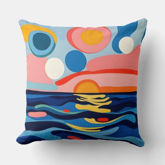 Lebhafte Abstrakte Seascape Kissen (Vorderseite)