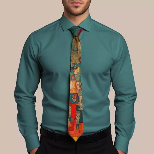 Lebhafte Abstrakte Shape-Muster-Krawatte Krawatte