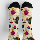 Lebhafte Abstrakte Socken in Magenta, Orange und M (Oben)