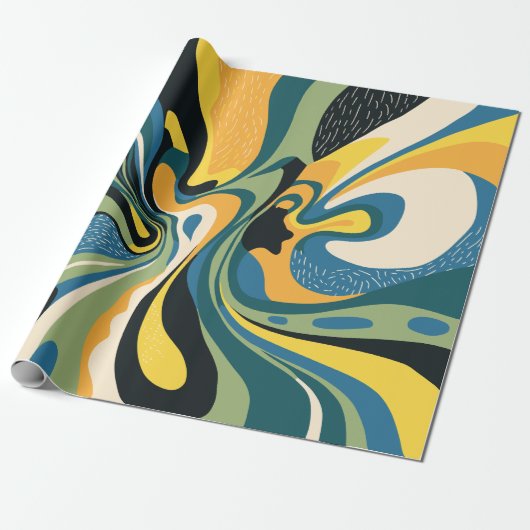 Lebhafte Abstrakte Swirl Art Geschenkpapier (Ungerollt)