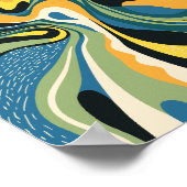Lebhafte Abstrakte Swirl Art Poster (Ecke)